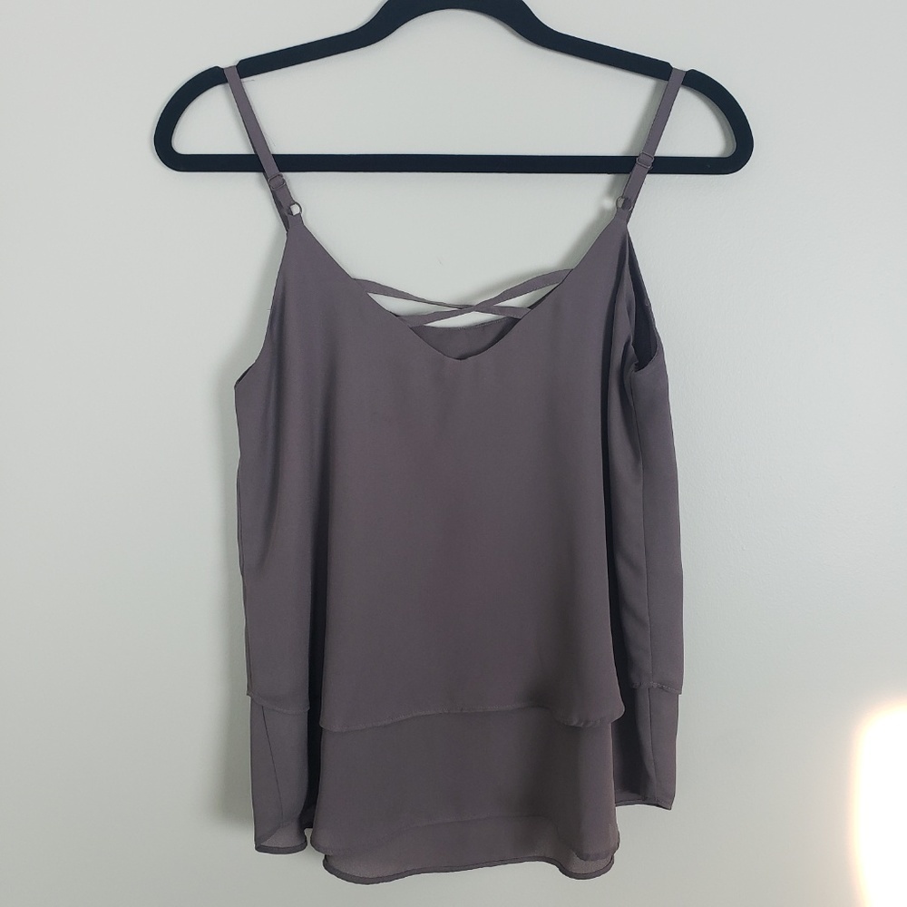 Studio Y taupe cami with rhinestones B3 - Picture 3 of 6